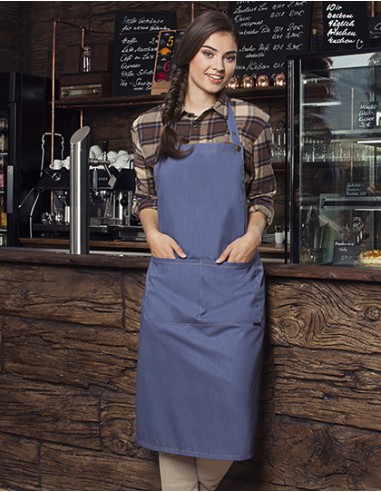 K-LS22-Bib Apron Jeans-Style With Pocket